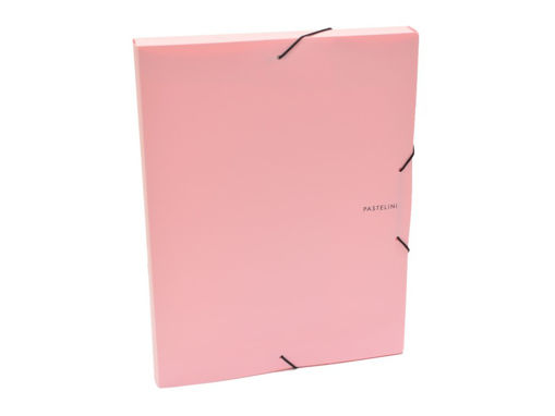 Picture of ELASTICATED BOXFILE A4 PASTEL PINK 3CM